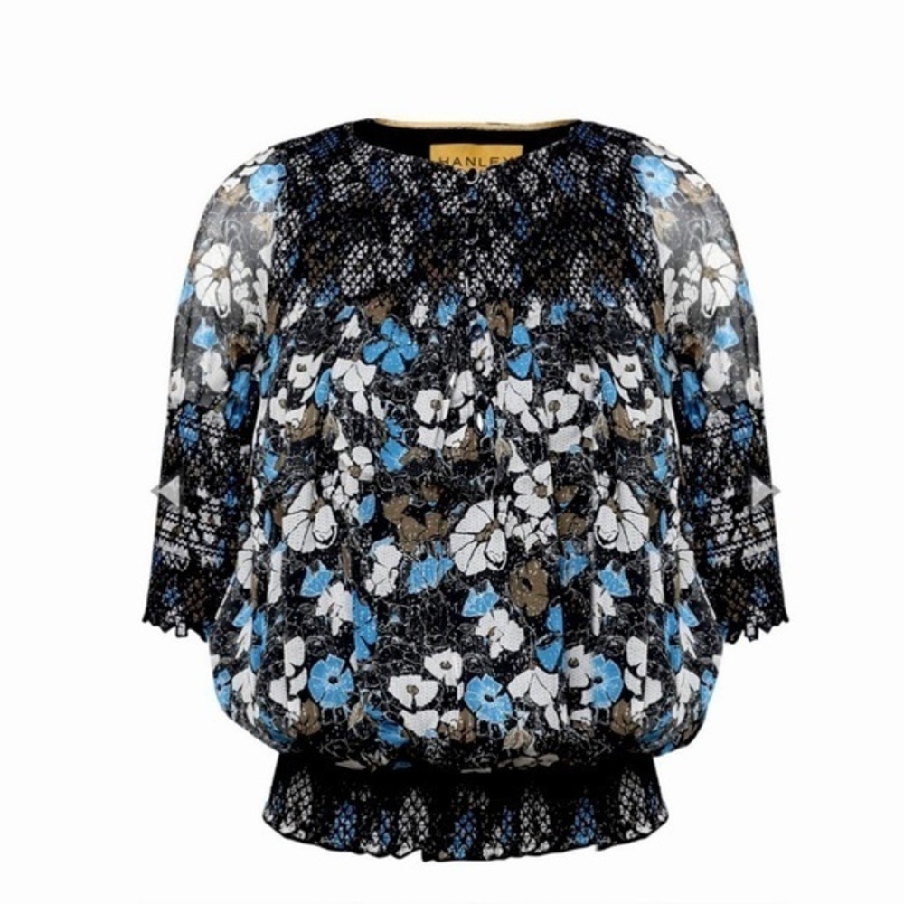 Hanley Luxury Floral Short Sleeve Blouse